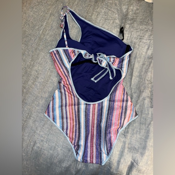 BECCA South Coast Arabella Metallic
Asymmetric One-Piece Swimsuit NWOT S… - Picture 2 of 5